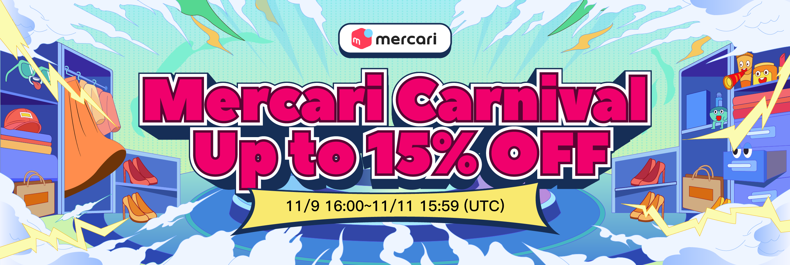 Shopping Carnival for Mercari! 15% OFF Celebrating! 