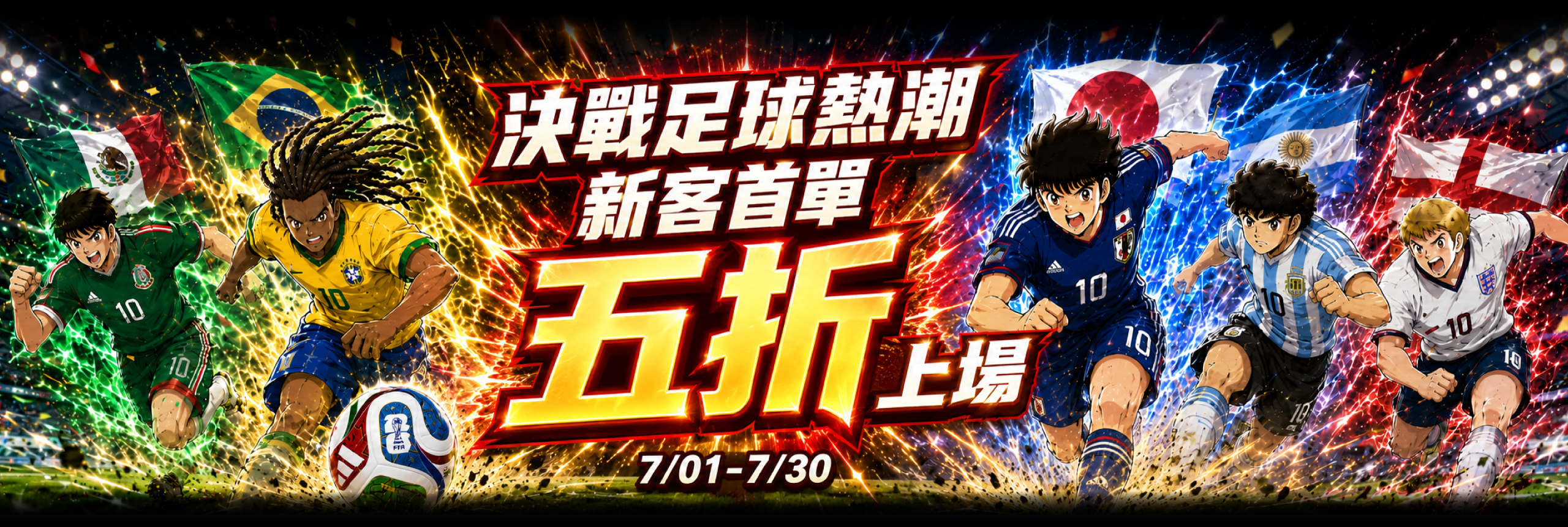 決戰足球熱潮｜新客首單五折上場